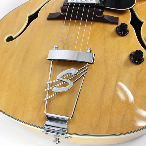 Used Squier X-155 Hollow Body Electric Jazz Box Guitar in Natural Finish