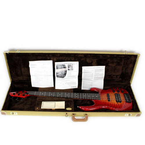 Used Carvin USA Made XB75P 5-String Electric Bass Guitar Cherry Burst