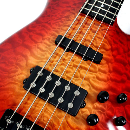 Used Carvin USA Made XB75P 5-String Electric Bass Guitar Cherry Burst