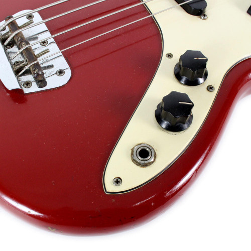 Vintage 1969 Fender Musicmaster Electric Bass Guitar Red