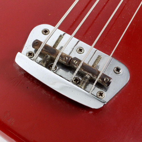 Vintage 1969 Fender Musicmaster Electric Bass Guitar Red