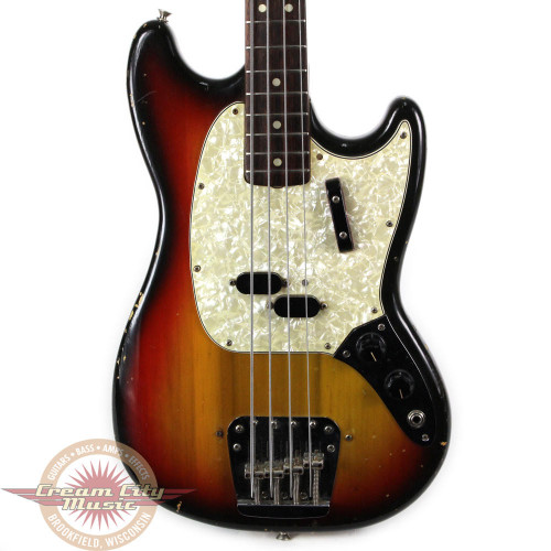Vintage 1971 Fender Mustang Bass Guitar Sunburst