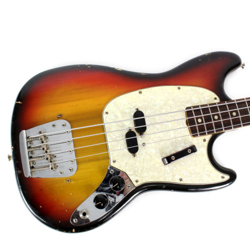 Vintage 1971 Fender Mustang Bass Guitar Sunburst