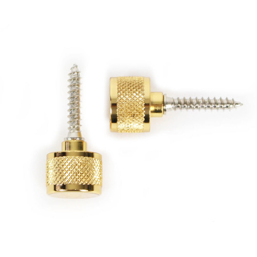 Gretsch Knurled Strap Retainer Knobs in Gold with Mounting Hardware