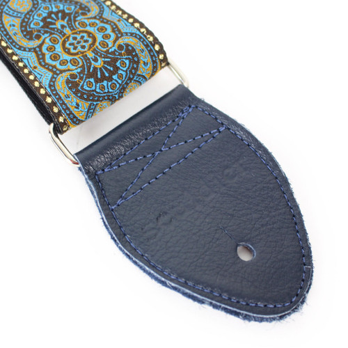 Souldier "Arabesque" 2" Guitar Strap in Turquoise with Navy Ends