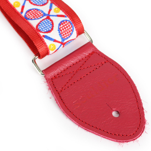 Souldier "Rackets" 2" Guitar Strap in Red & White with Red Ends