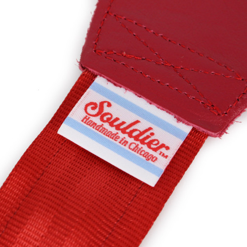 Souldier "Rackets" 2" Guitar Strap in Red & White with Red Ends