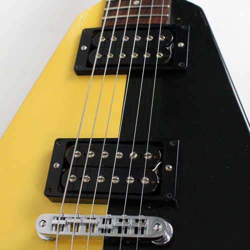 1985 Gibson Custom Shop Edition Flying V Electric Guitar Black & White