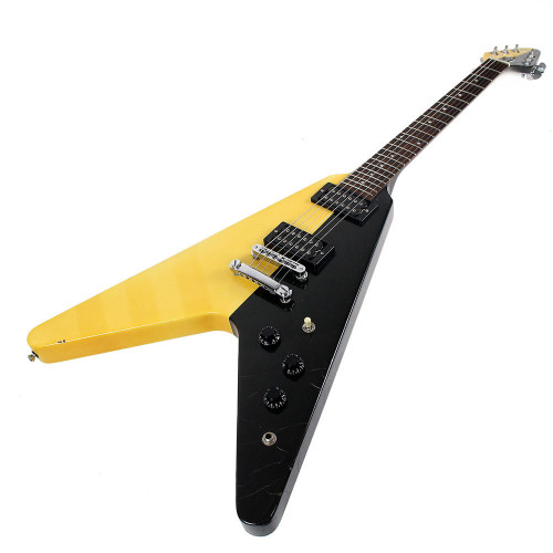 1985 Gibson Custom Shop Edition Flying V Electric Guitar Black & White