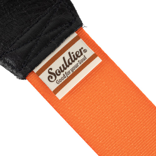 Souldier Plain Seatbelt 2" Guitar Strap in Orange with Black Ends