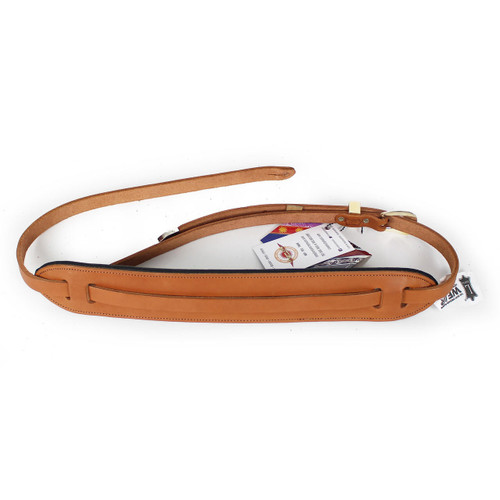 Levy's M37 Carving Leather Guitar Strap 5/8" in Rust with 2" Movable Pad - ccm01