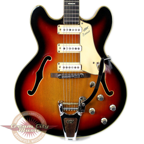 Vintage 1960s Vox Bobcat Hollow Body Electric Guitar Sunburst