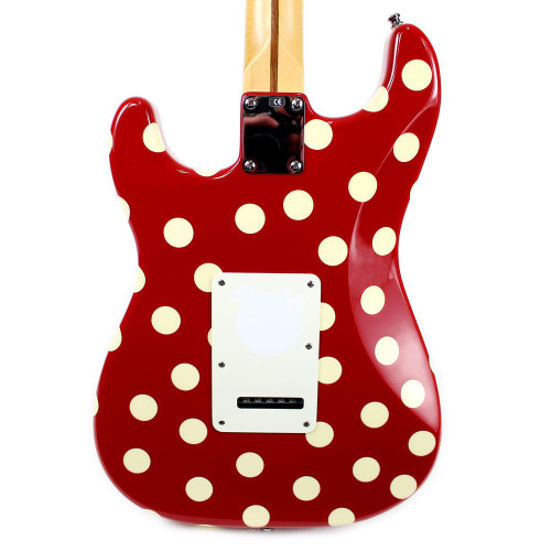 2006 Fender MIM Buddy Guy Signature Series Stratocaster Electric Guitar Red and White Polka Dot