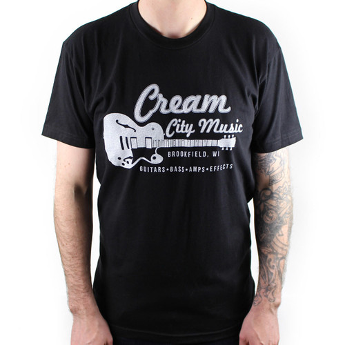 Cream City Music Guitar T-Shirt in Black LARGE