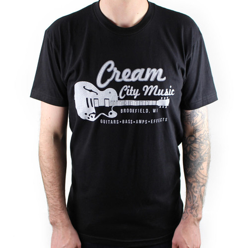 Cream City Music Guitar T-Shirt in Black SMALL