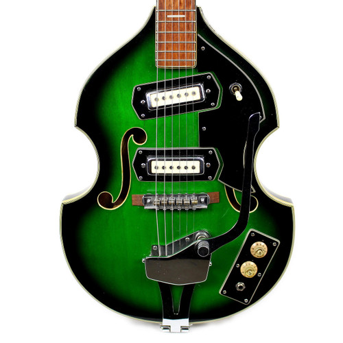 Vintage 1970 Greco Model 974 Violin Hollow Body Electric Guitar Greenburst