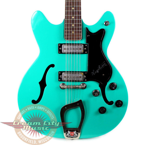 Vintage Hagstrom Viking XII String Hollow Body Electric Guitar Sea Foam Green