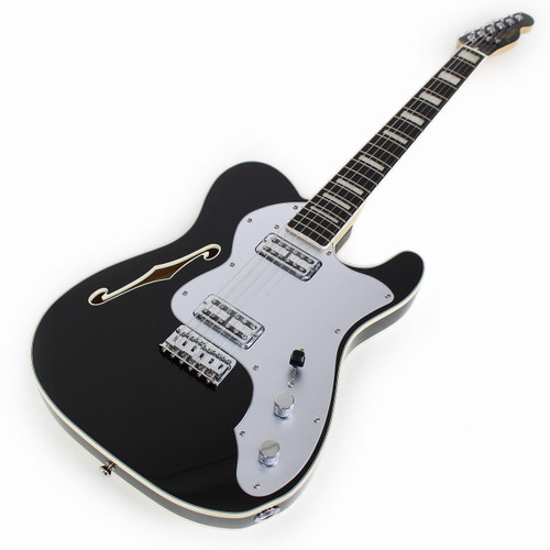 Fender Limited Edition Telecaster Thinline Super Deluxe Electric Guitar in Black with Case