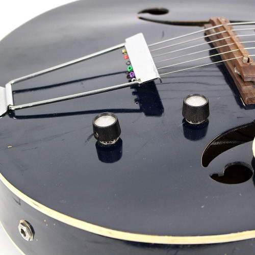 Vintage 1960's Harmony Roy Smeck Archtop Electric Guitar Midnight Blue