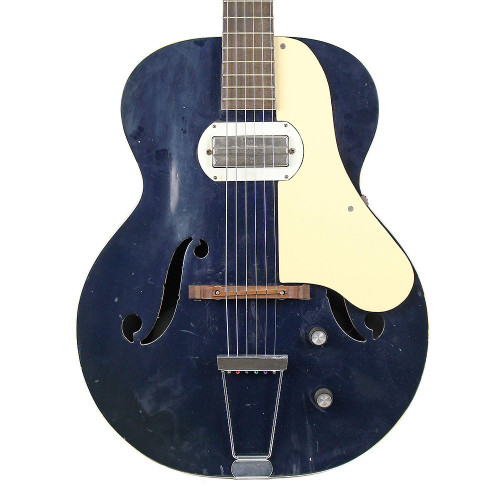 Vintage 1960's Harmony Roy Smeck Archtop Electric Guitar Midnight Blue