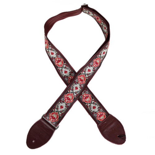 Souldier "Cabernet" Wine Pattern 2" Guitar Strap with Burgundy Ends