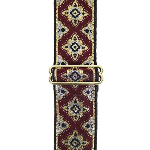 Souldier "Regal" Maroon Pattern 2" Guitar Strap with Burgundy Ends