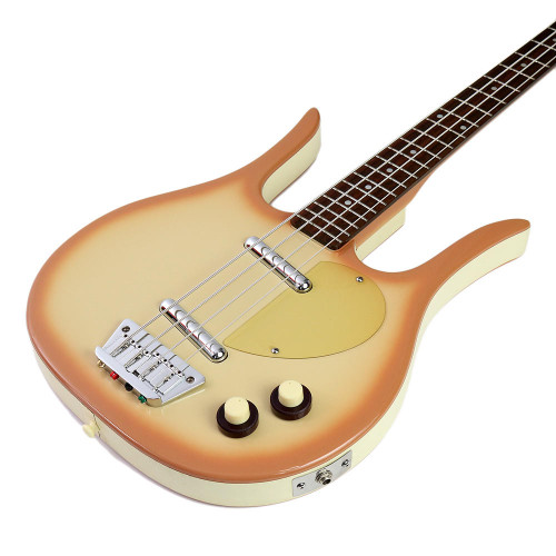 1998 Danelectro '58 Longhorn Electric Bass Guitar Copperburst Finish