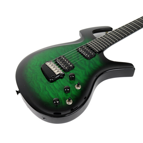2008 Parker Fly Mojo Electric Guitar Quilt Top Green Sunburst