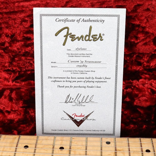 2001 Fender Custom Shop Custom '59 Stratocaster Electric Guitar Black Finish