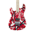 EVH Striped Series Left Handed Maple - Red Black and White Stripes