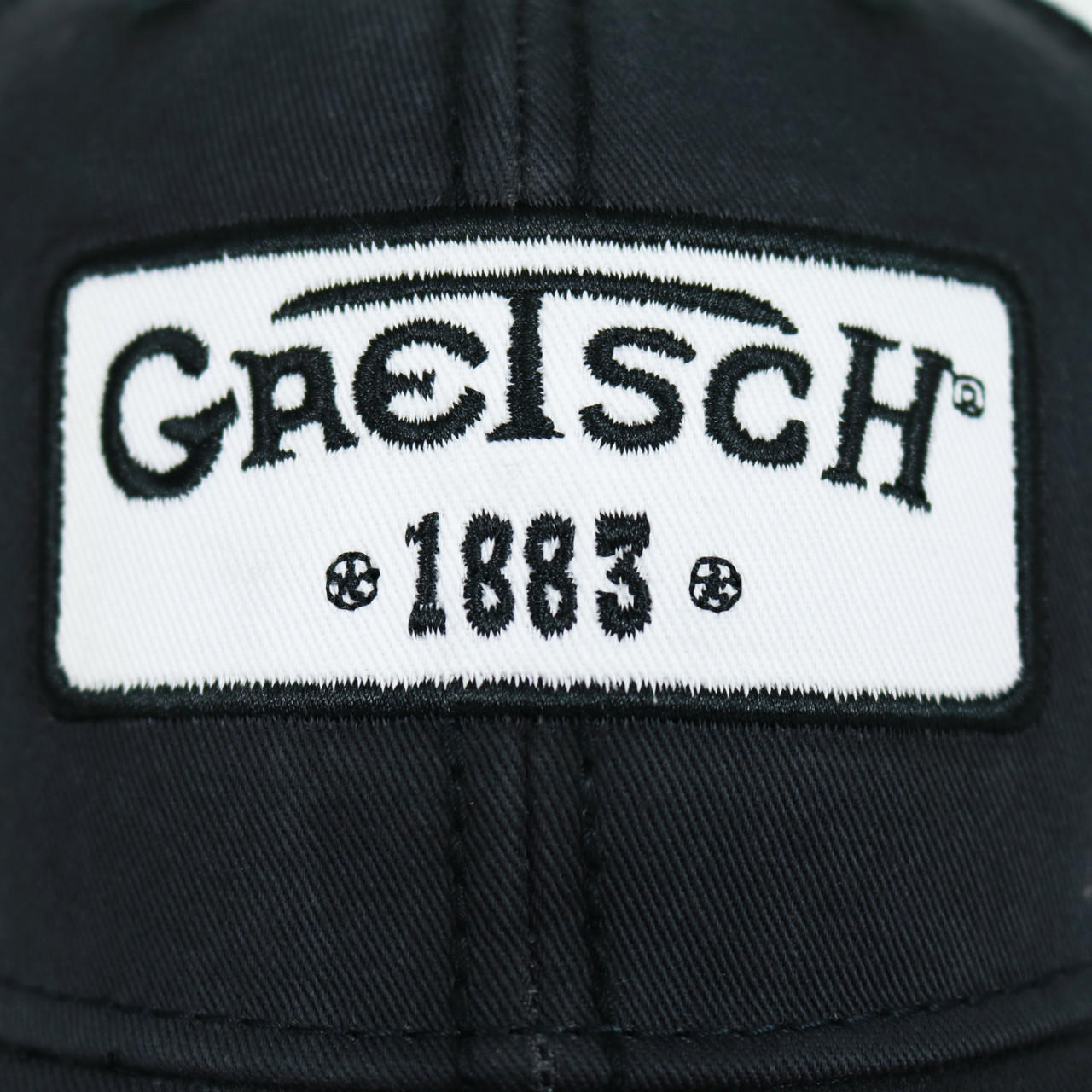 Gretsch Trucker Hat Black Mesh with Vintage 1883 Logo Patch