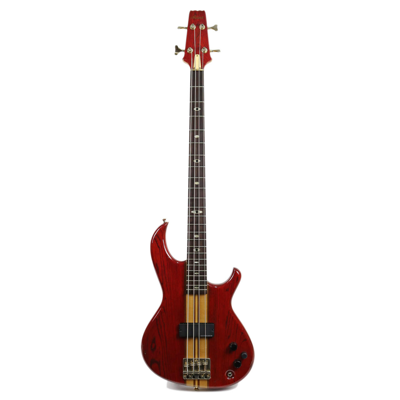 Vintage 1983 Aria Pro II Bass Guitar Transparent Red | Cream City