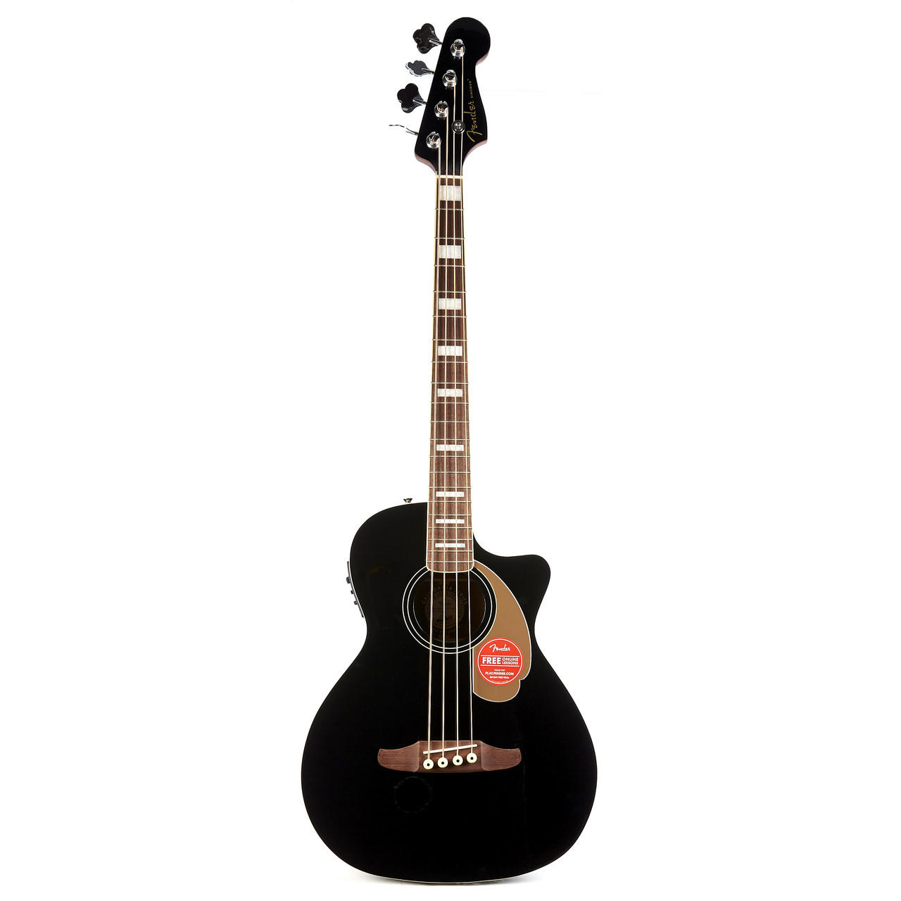 Fender Kingman Acoustic Electric Bass Walnut - Black | Cream City