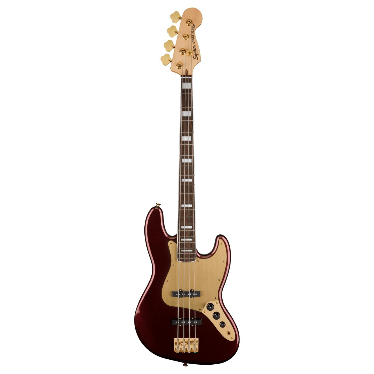 Squier 40th Anniversary Jazz Bass Gold Edition Laurel - Ruby Red