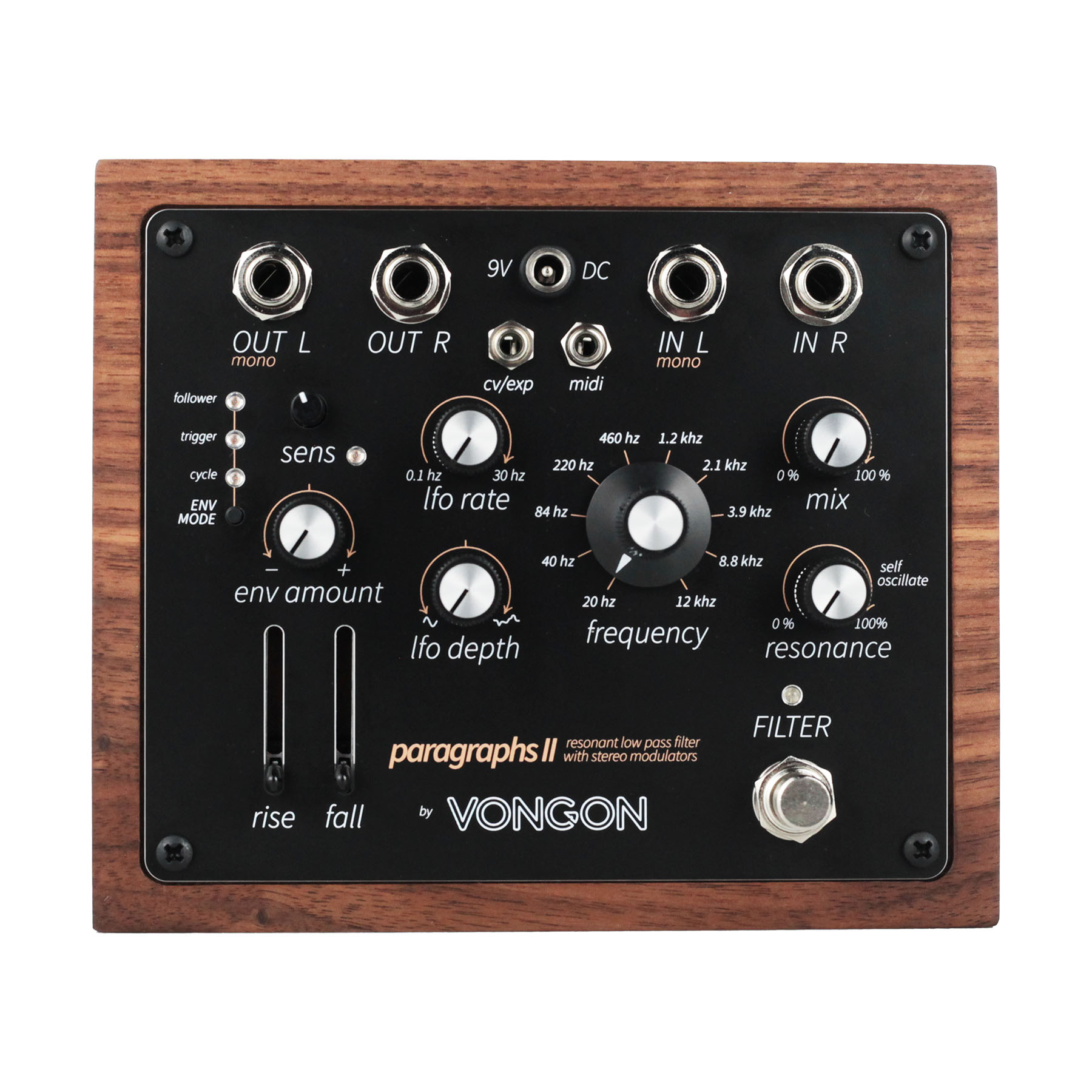 Vongon Paragraphs II Analog 4-Pole Resonant Low Pass Filter Pedal