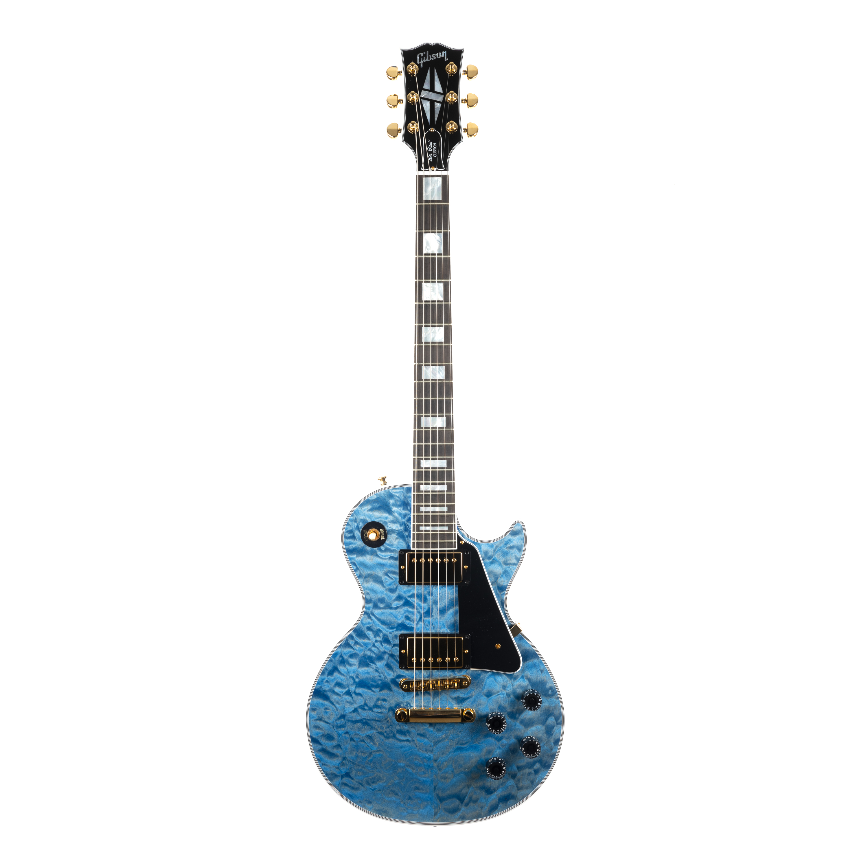 Gibson Custom Les Paul Custom 5A Quilt Top - Ocean Blue | Cream