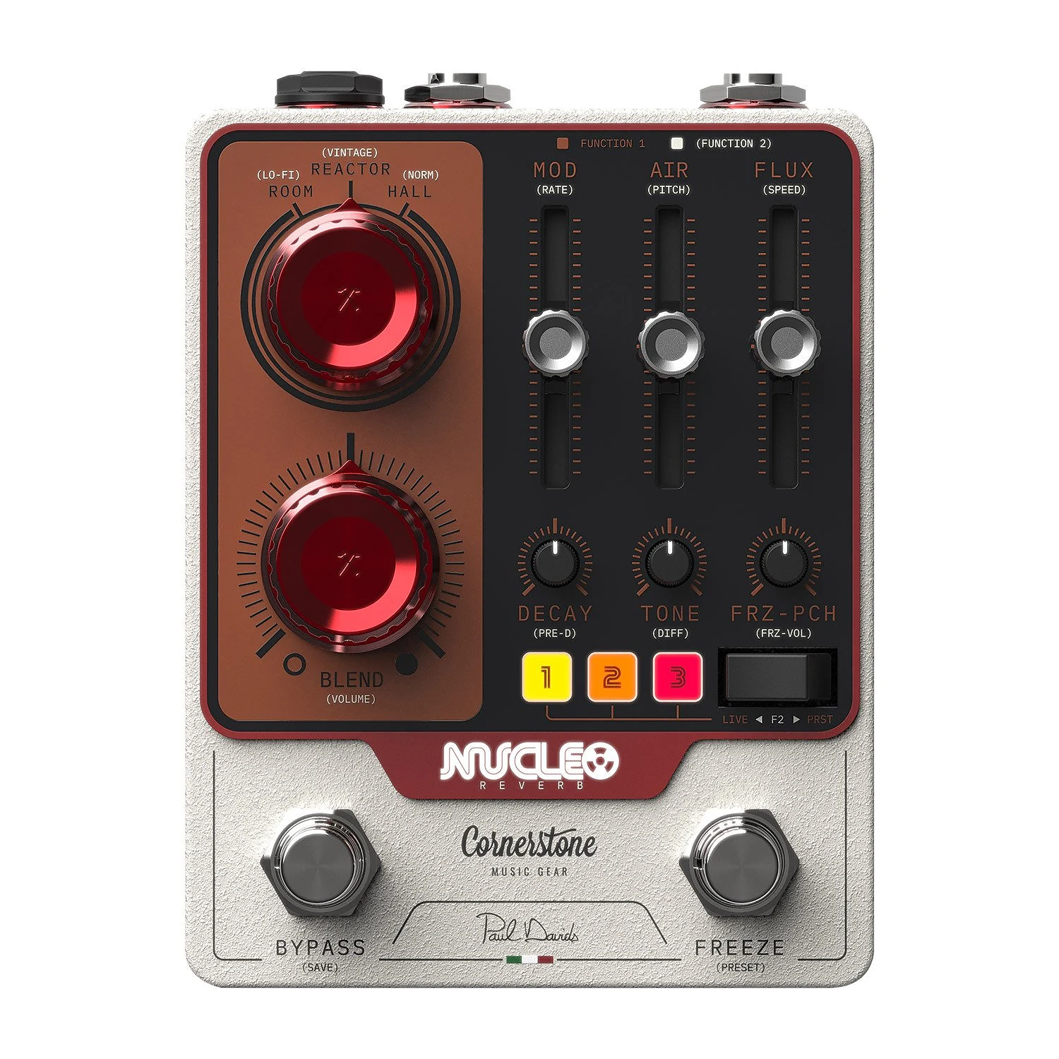 Cornerstone Nucleo Reverb Pedal - White | Cream City Music