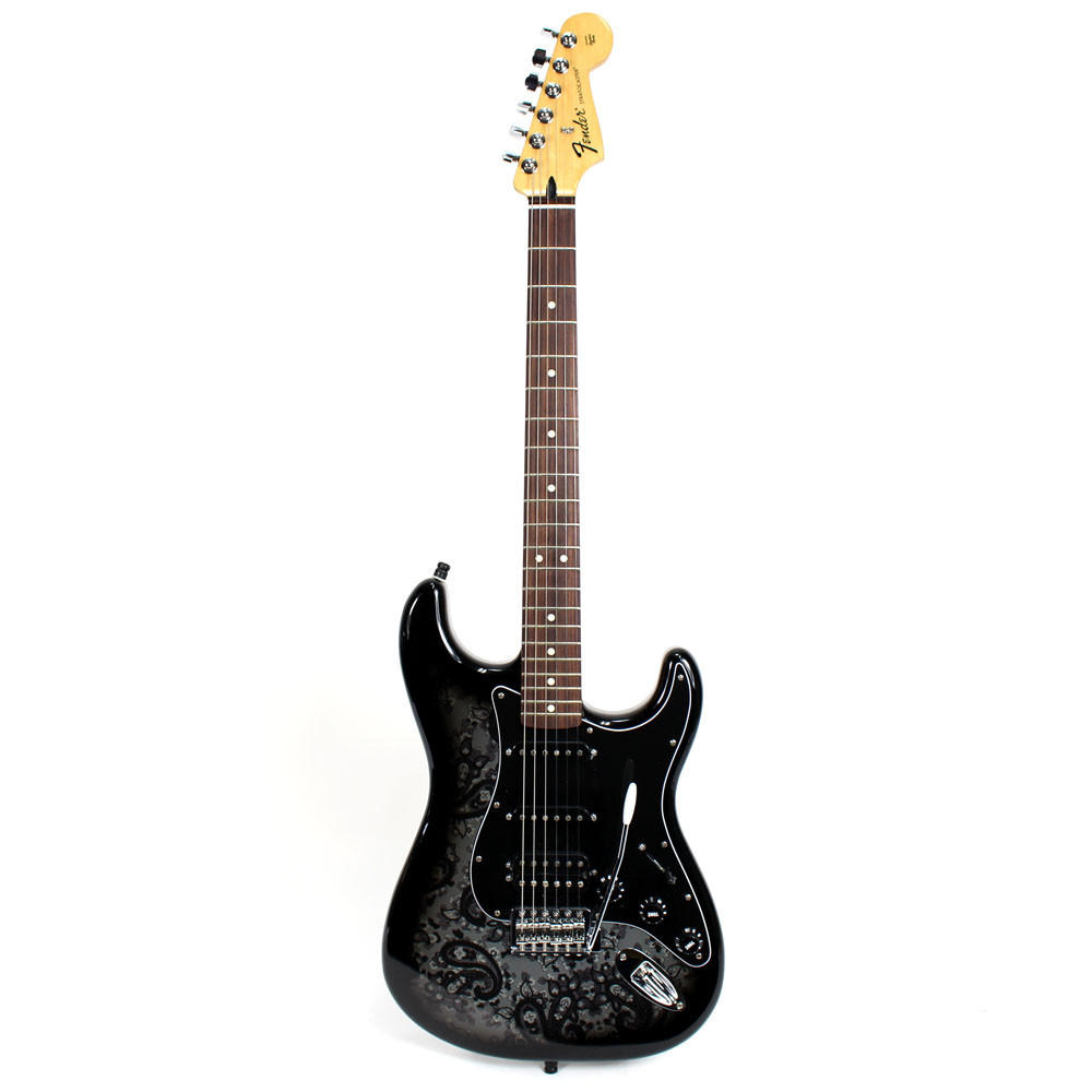 2012 Fender MIM Paisley Stratocaster Electric Guitar in Black