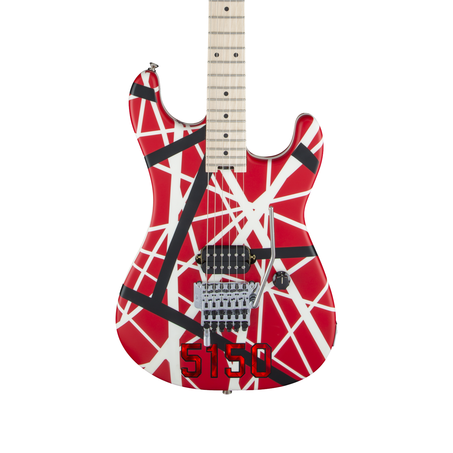 EVH Striped Series 5150 Maple - Red with Black and White Stripes