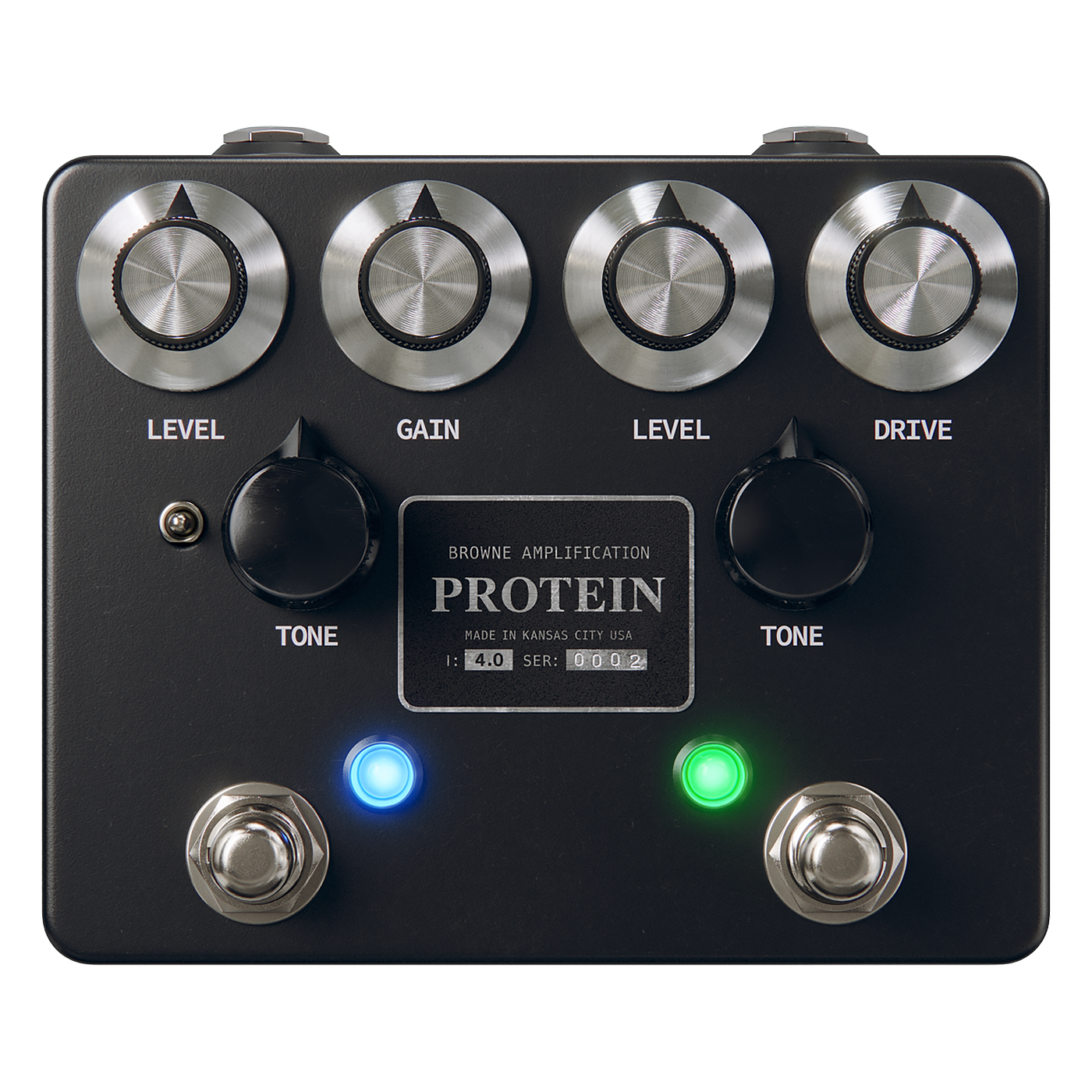 ギター Browne Amplification PROTEIN Browne Amplification Protein Dual Overdrive V4 Pedal - Black