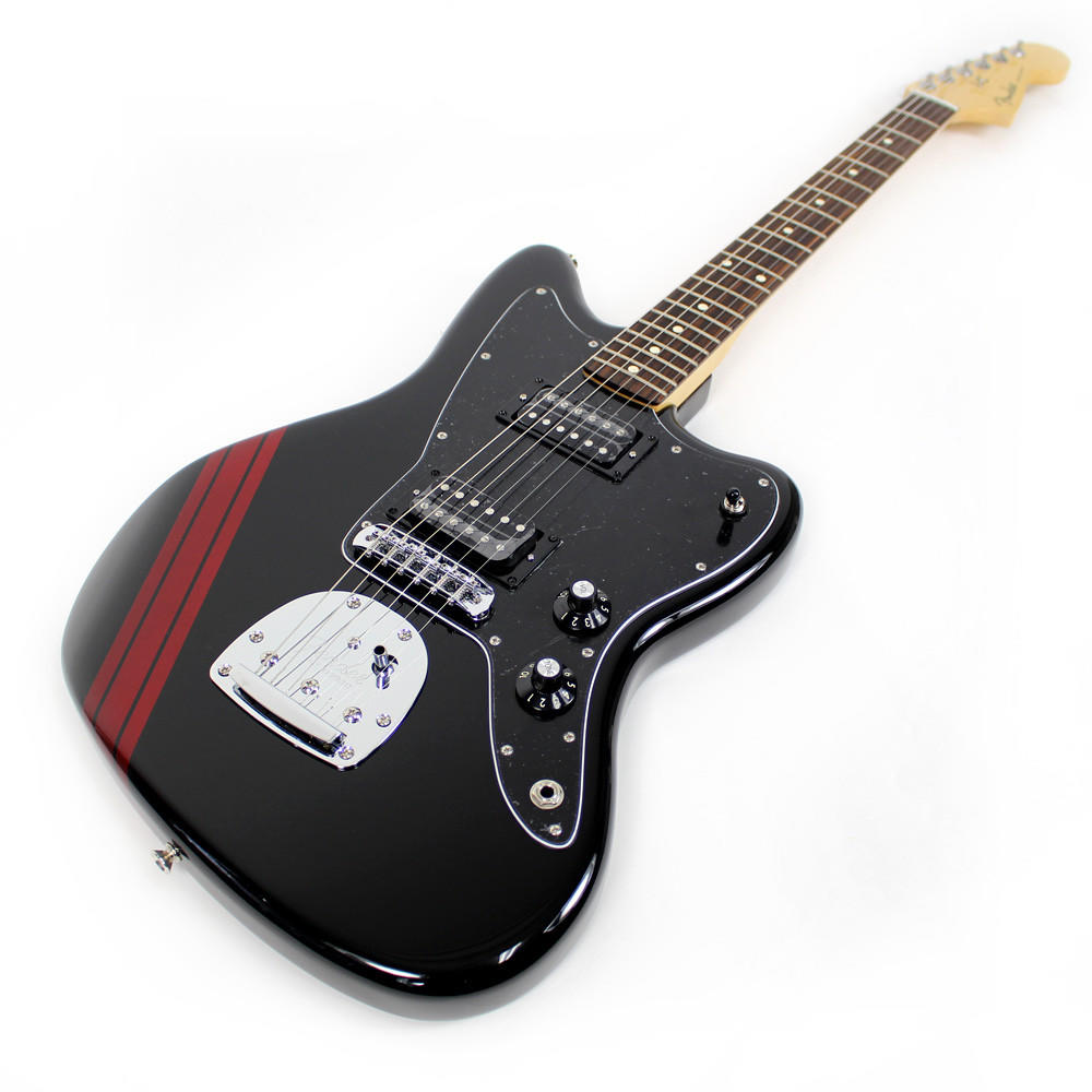 ギター Fender Mexico Jazzmaster SPL BLK Fender Special Edition Blacktop Jazzmaster HH Stripe