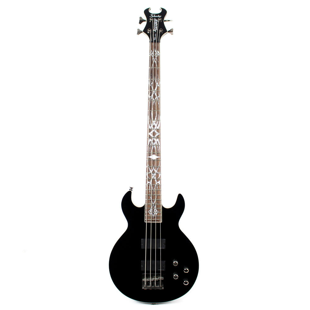 Used Schecter Diamond Series Devil Tribal Electric Bass Guitar in 