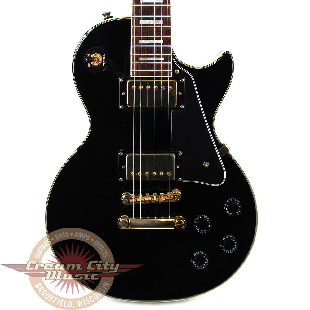 2004 Epiphone Les Paul Custom Electric Guitar Ebony | Cream City Music