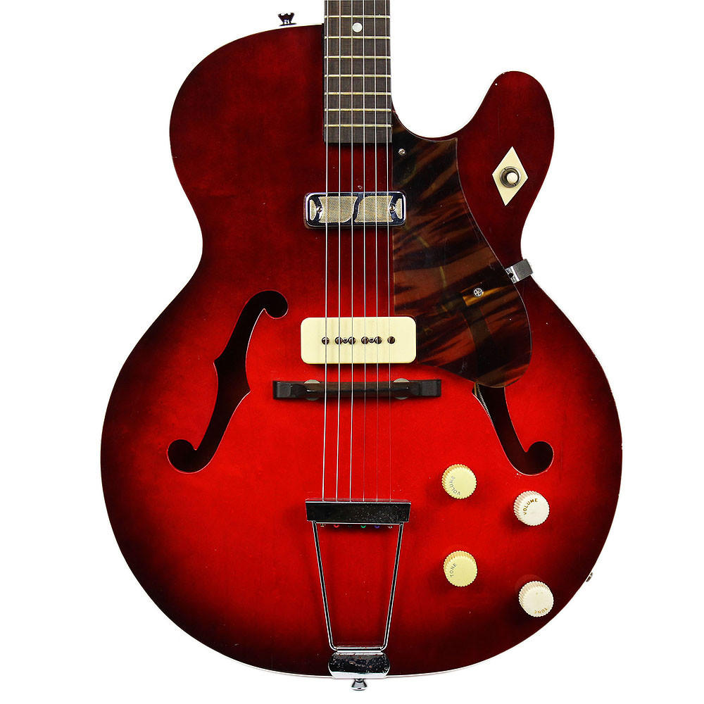 1965 Harmony H-54 Rocket II Hollow Body Electric Guitar in Red