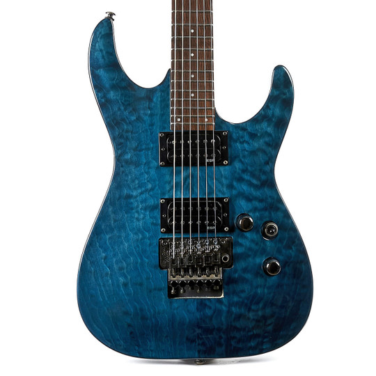 Used ESP LTD MH100QM Blue 2009 Cream City Music