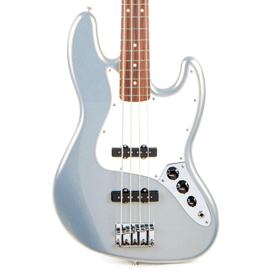 ベース Fender Player Jazz Bass silver Fender Player Jazz Bass - Silver with Pau Ferro Fingerboard