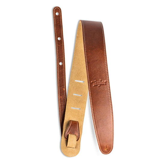 Taylor Leather 2.5 Guitar Strap with Suede Back - Medium Brown