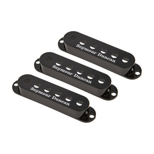Seymour Duncan Single Coil Pickup Cover Set with Logo - Black