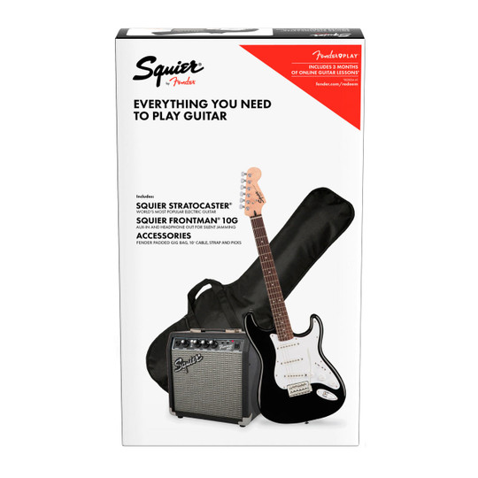 Squier Stratocaster Pack - Black | Cream City Music