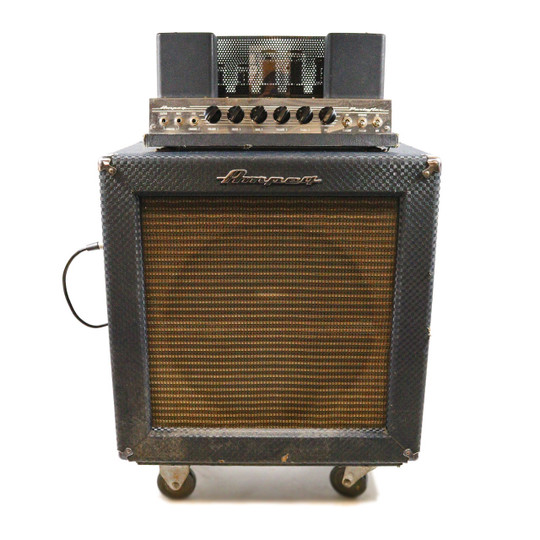 Vintage Ampeg B15N Portaflex 25W 1x15 Bass Fliptop Amp 1966 Cream